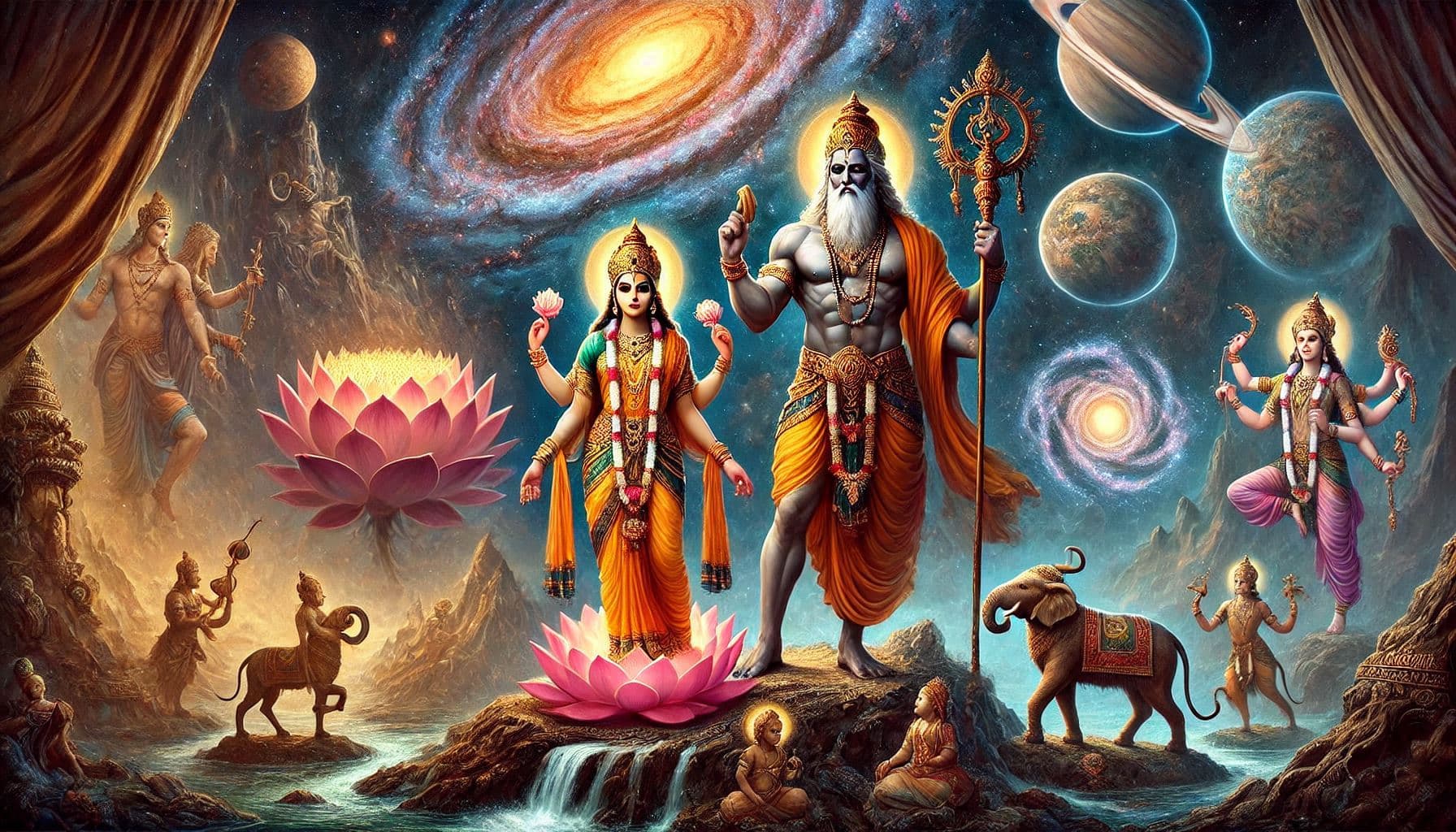 The Spiritual Symbolism of Brahma and Saraswati
