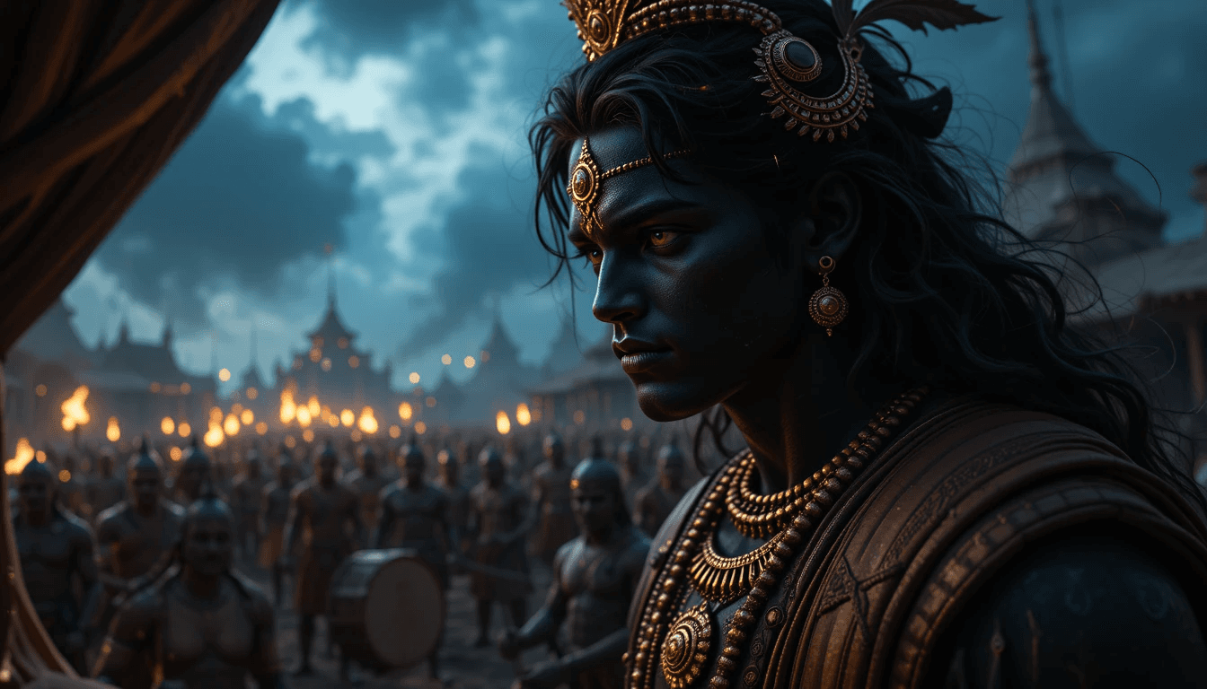 Krishna’s Disguise and Arrival.    