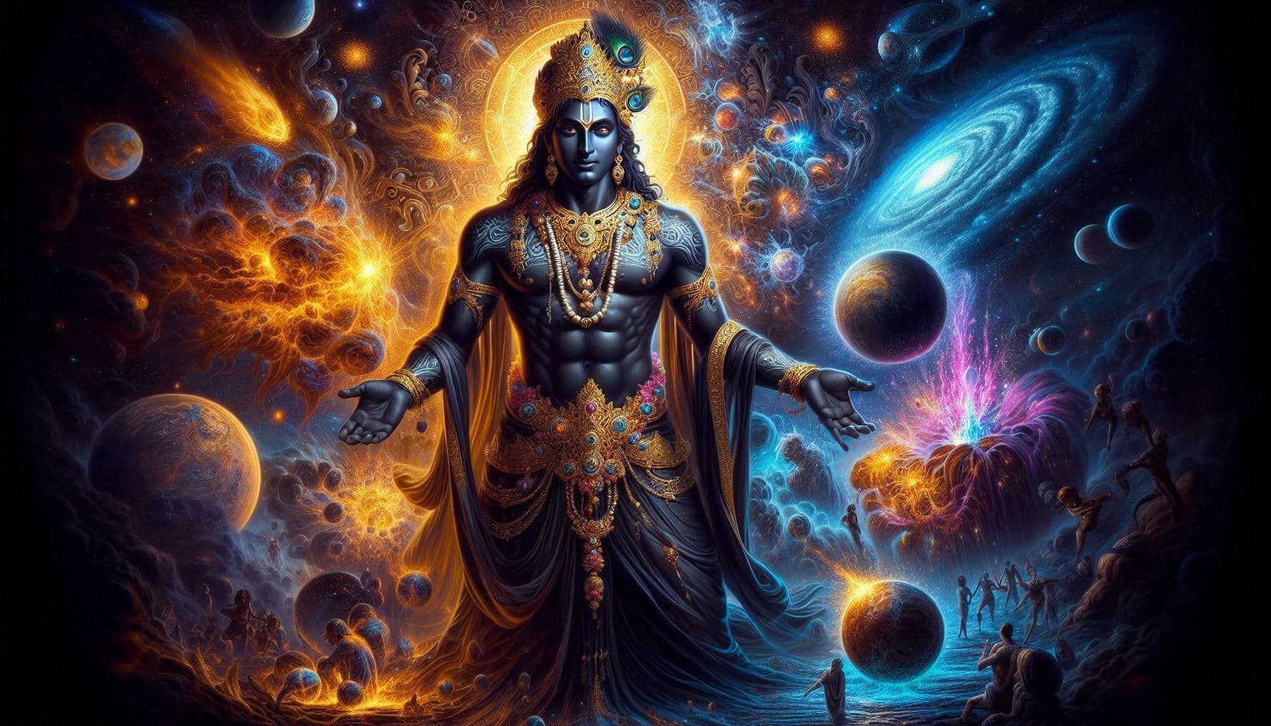 Krishna’s Cosmic Dance, The Cycle of Creation and Destruction.