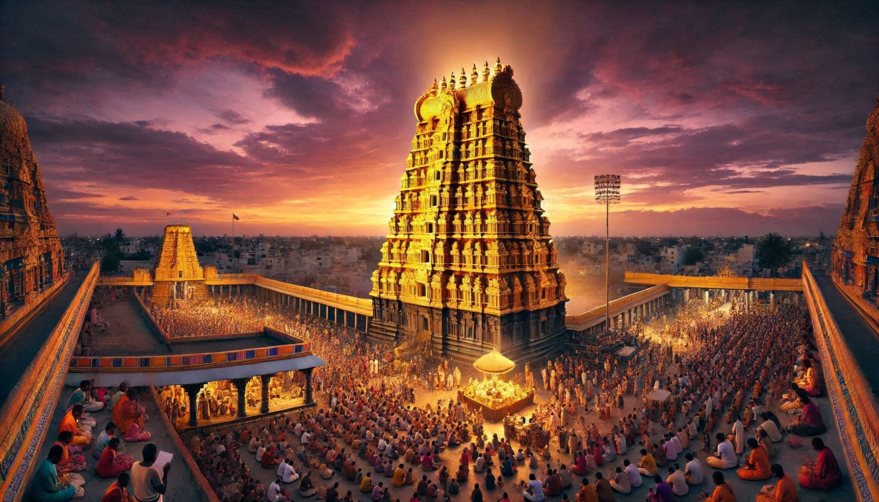 The Gold-Plated Gopuram, A Symbol of Devotion.